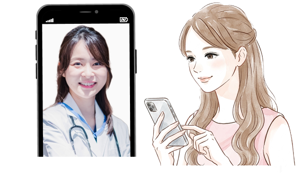 スマートフォンでのオンライン診療のイメージ