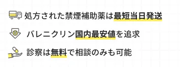 処方された禁煙補助薬は最短当日発送 バレニクリン国内最安値を追求 診察は無料で相談のみも可能
